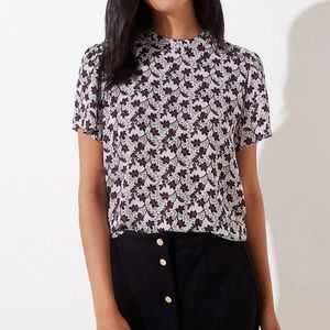 LOFT • Garden Mock Neck Flutter Top ✨